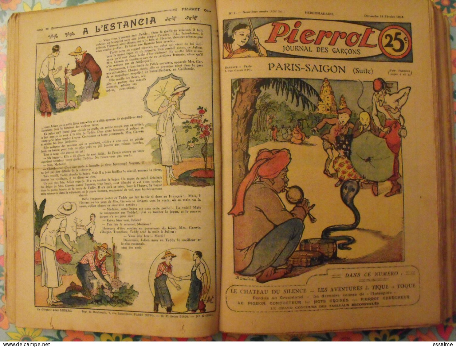 Pierrot reliure de 52 n° de 1934. n°1 à 52.  pitche, costo marijac jeanjean aviation le rallic dot bourdin cuvillier