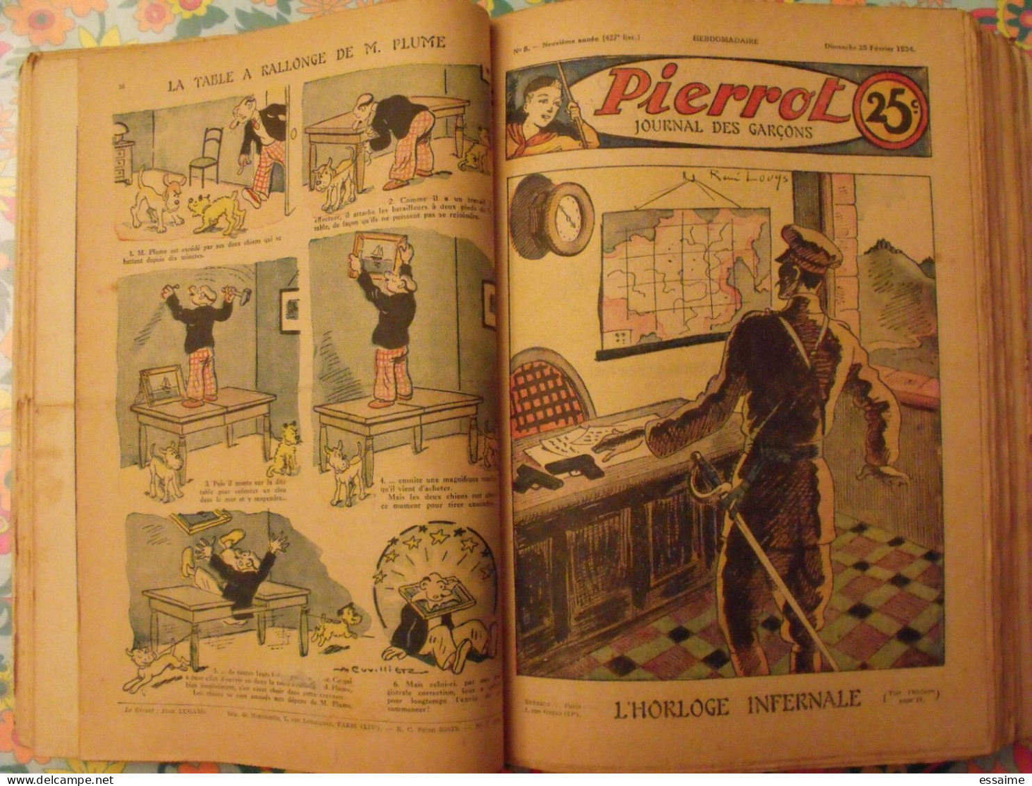 Pierrot reliure de 52 n° de 1934. n°1 à 52.  pitche, costo marijac jeanjean aviation le rallic dot bourdin cuvillier