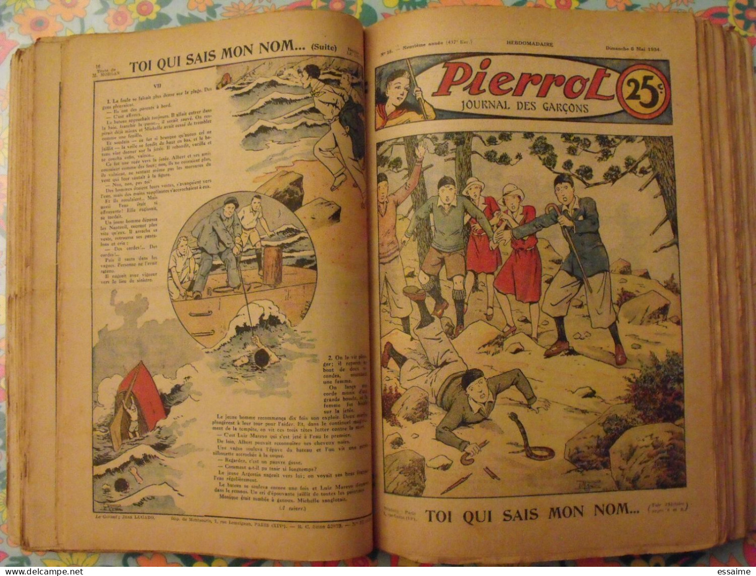 Pierrot reliure de 52 n° de 1934. n°1 à 52.  pitche, costo marijac jeanjean aviation le rallic dot bourdin cuvillier