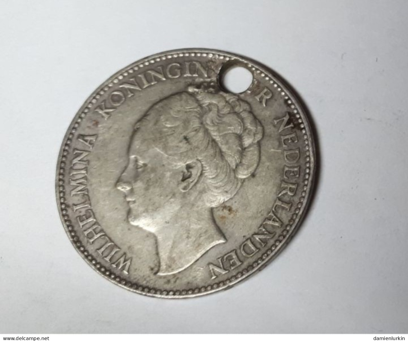 PAYS-BAS WILHELMINA 1 GULDEN 1931  ZILVER/ARGENT/SILVER/SILBER/PLATA/ARGENTO HOLED TROUEE COTES : 5€-6€-10€-15€ - 1 Gulden