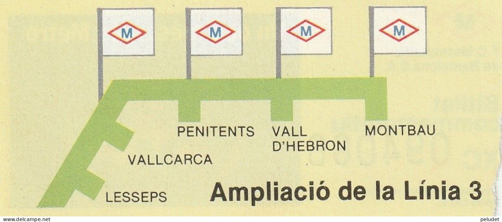 Ticket Billet Billet F.C. Metropolità De Barcelona, S.A. - Metro Barcelona - Europe