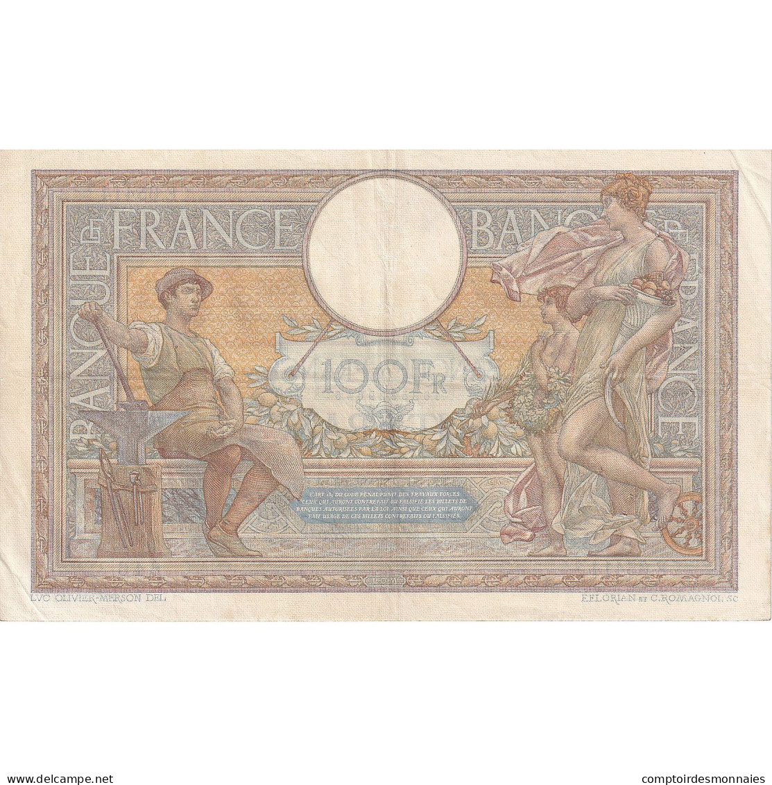 France, 100 Francs, Luc Olivier Merson, 1939-03-30, E.65414, TTB+ - 100 F 1908-1939 ''Luc Olivier Merson''