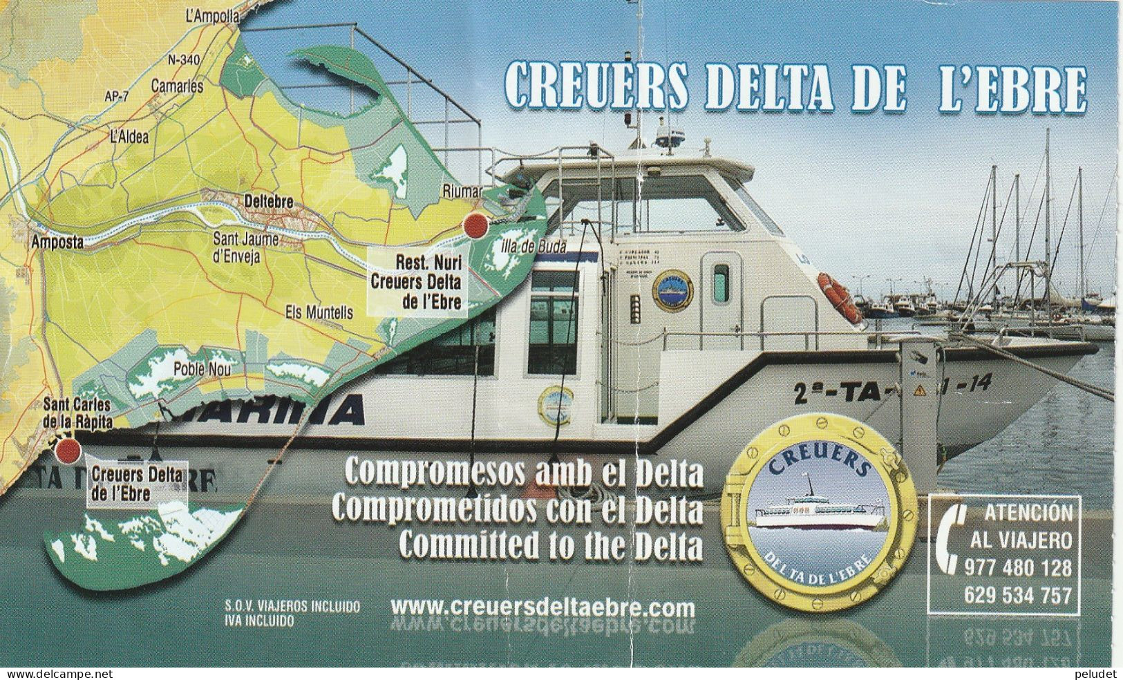 Ticket Billet Billet -- Creurs Delta De L'Ebre - Ebro Delta Cruises - Europe