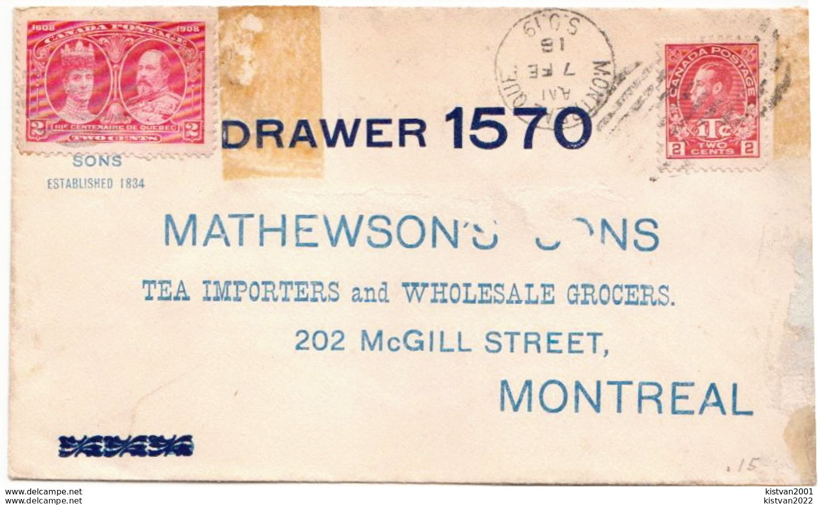 Postal History Cover: Canada Cover From 1916 - Cartas & Documentos