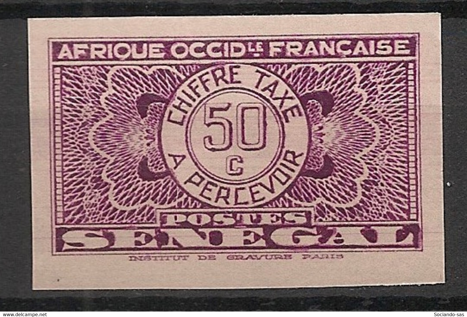 SENEGAL - 1935 - Taxe TT N°YT. 27a - 50c Lilas - VARIETE Non Dentelé / Imperf. - Neuf Luxe ** / MNH / Postfrisch - Strafport