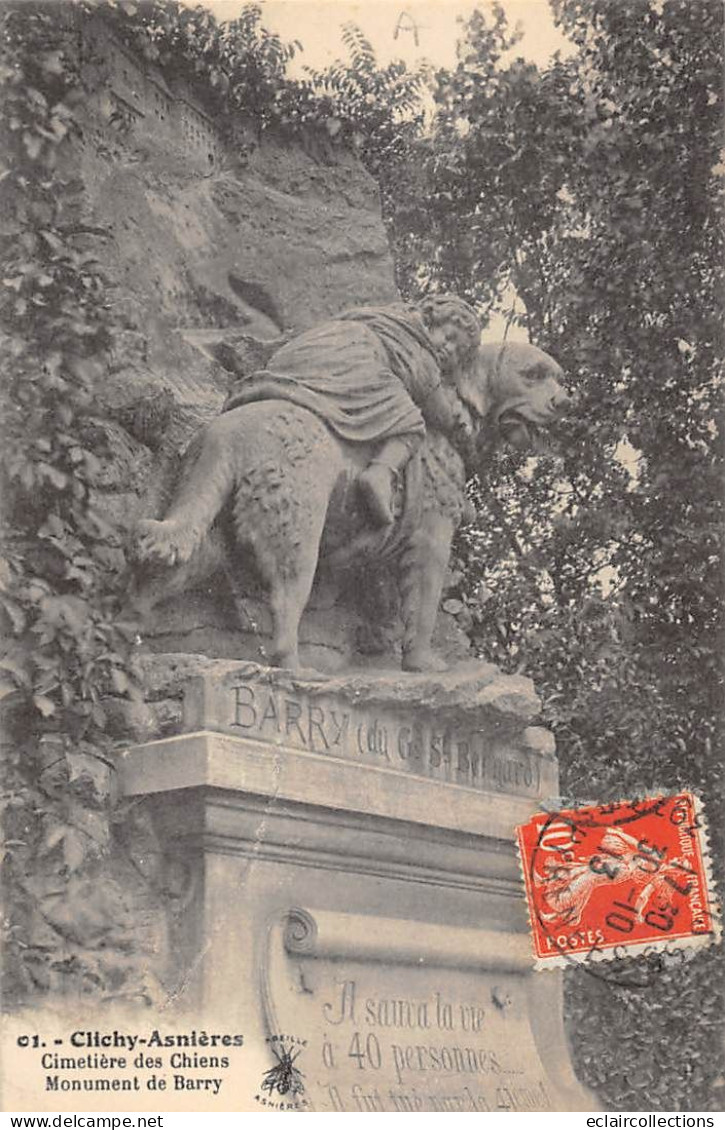 Asnières Sur Seine           92     Cimetière Des Chiens. Monument De  Barry    N° 01         (voir Scan) - Asnieres Sur Seine