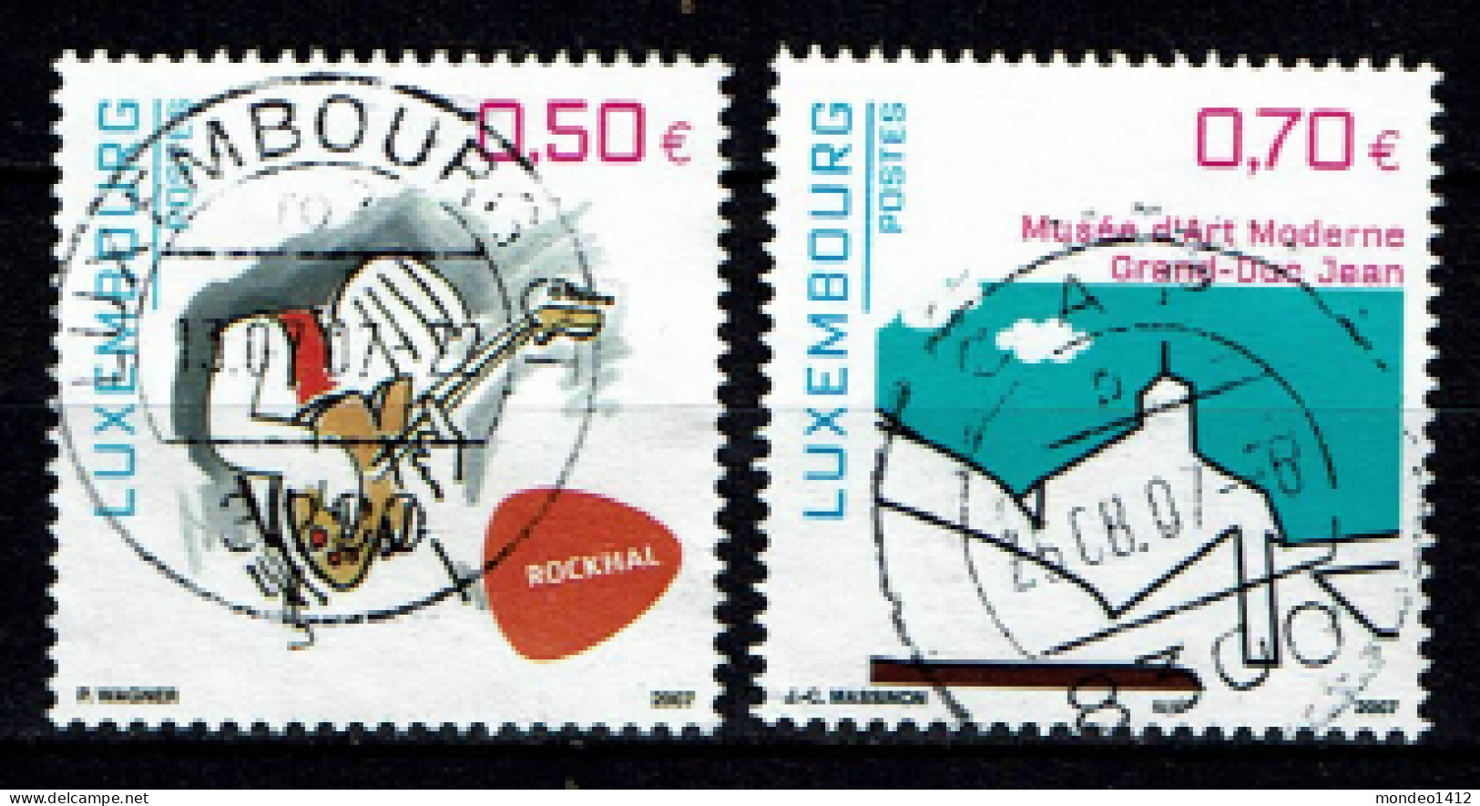 Luxembourg 2007 - YT 1702/1703  - Culture, Le Rockhal, Centre Musical - Le Musée D'Art Moderne - Used Stamps