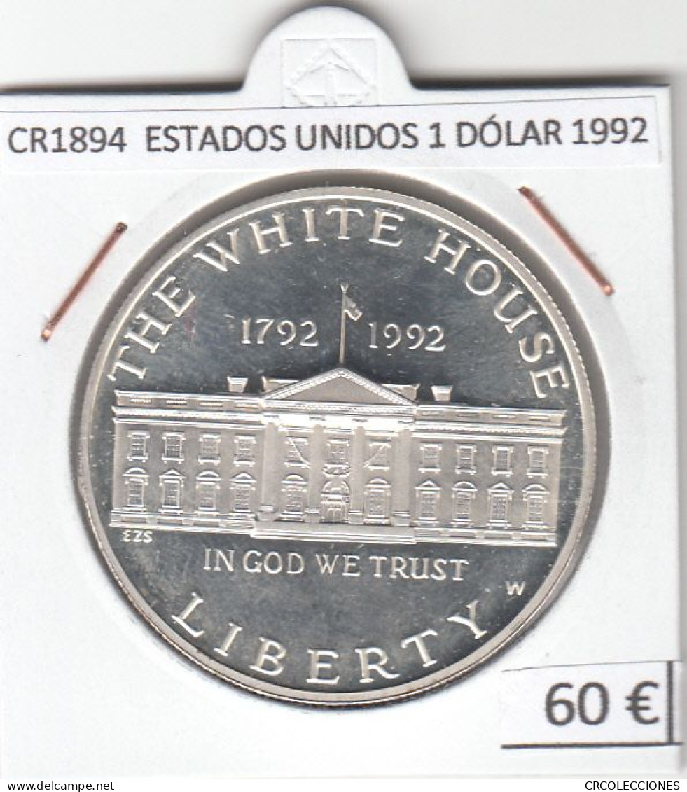 CR1894 MONEDA ESTADOS UNIDOS 1 DÓLAR 1992 PLATA - 1979-1999: Anthony