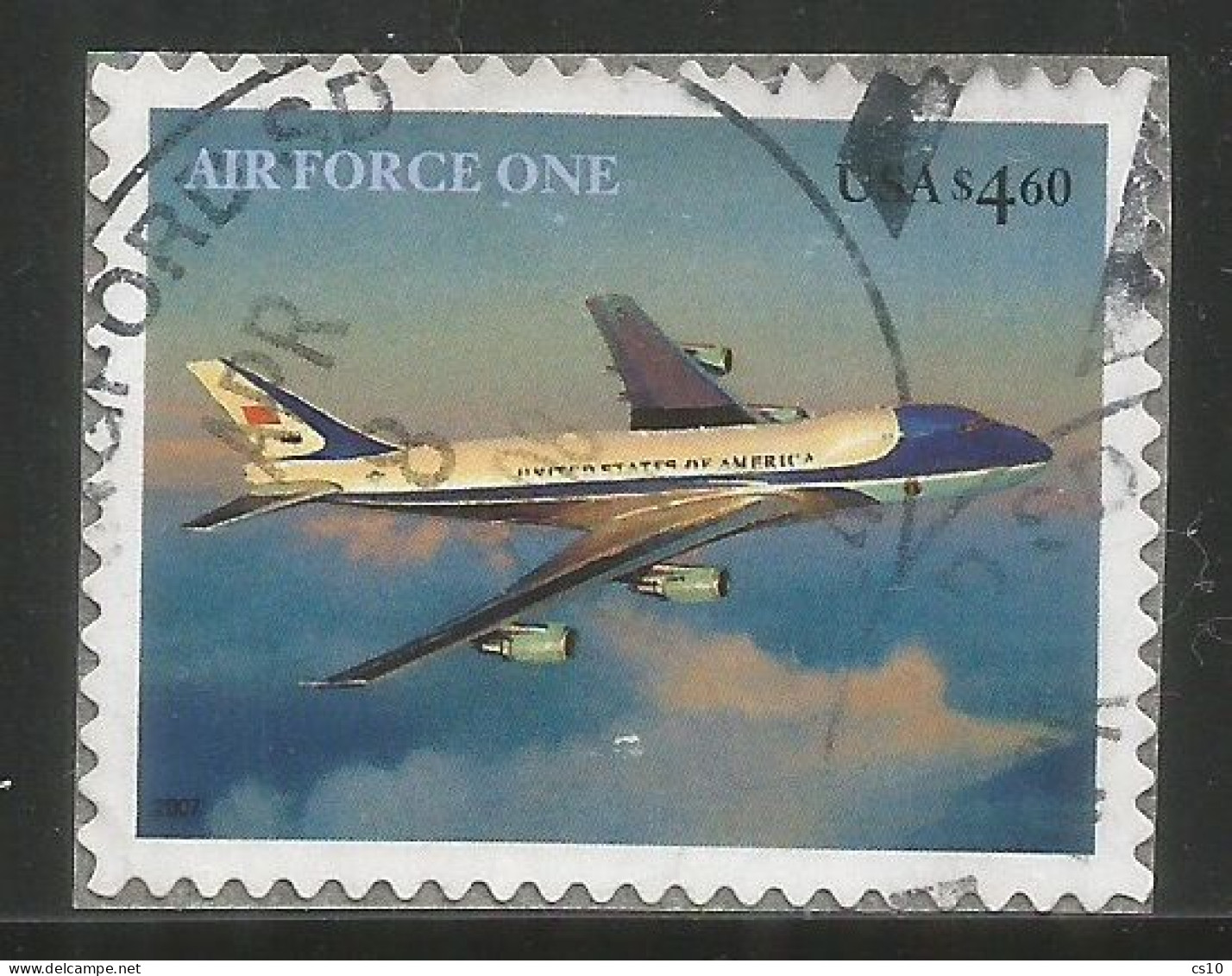 USA 2007 Air Force One - Priority Mail $.4.60  SC..#4144   In VFU Condition - 3a. 1961-… Used
