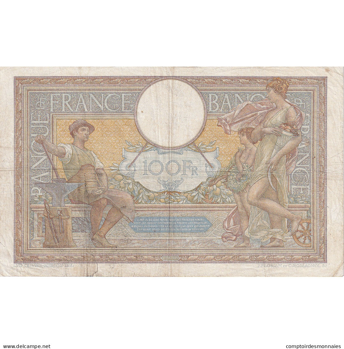 France, 100 Francs, Luc Olivier Merson, 1938, N.60028, TB+, Fayette:25.25 - 100 F 1908-1939 ''Luc Olivier Merson''