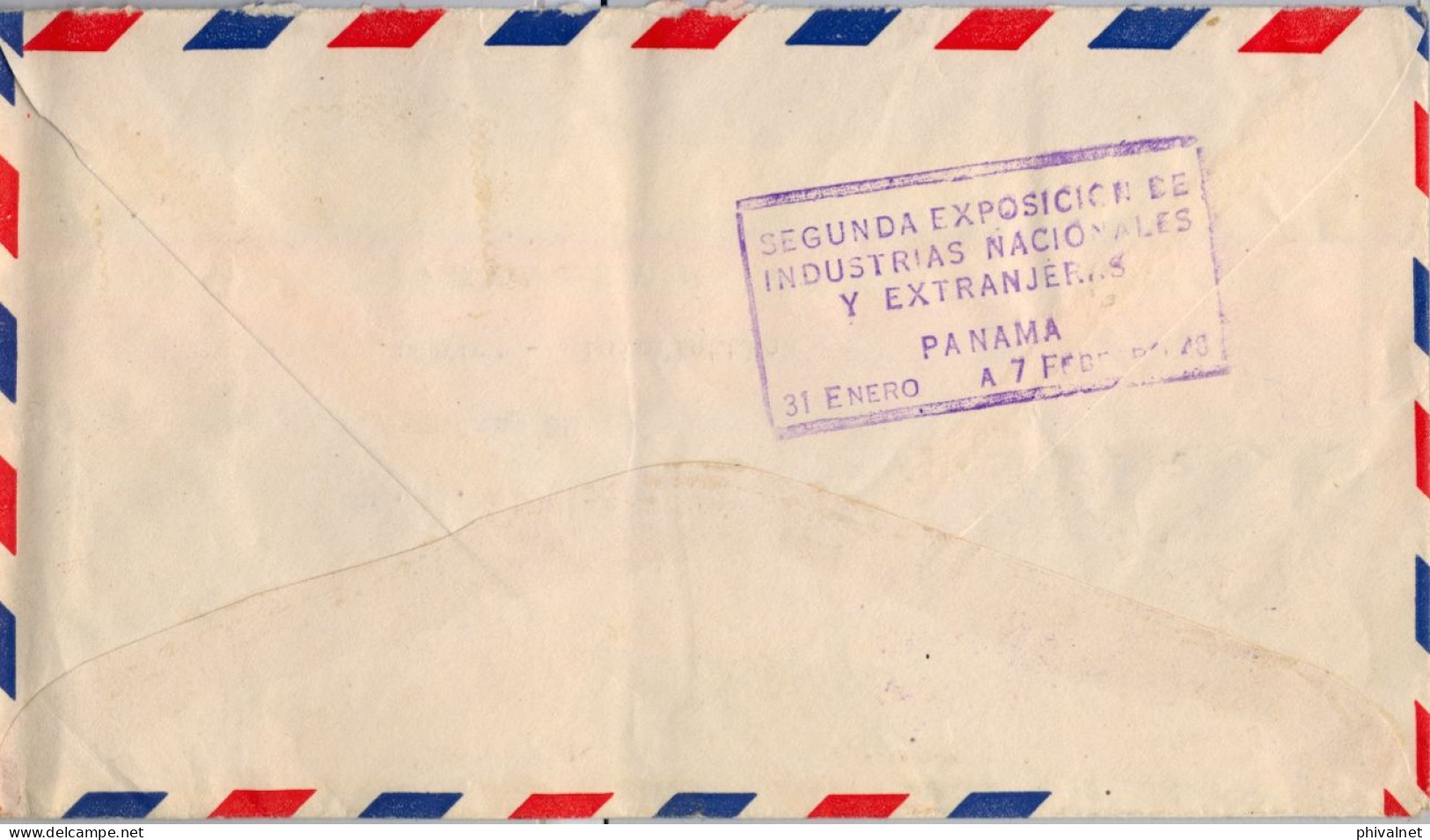 1947 PANAMÁ , SOBRE CIRCULADO POR CORREO AÉREO A HAMBURGO , AL DORSO MARCA INDUSTRIAS NACIONALES - Panama