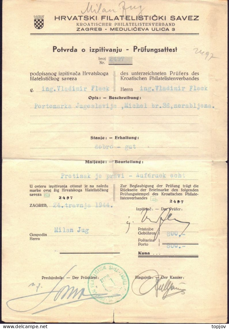 JUGOSLAVIA - CROATIA - S.H.S. - PORTO With CROWN - **MNH - 1918 - NDH  ATEST - Timbres-taxe