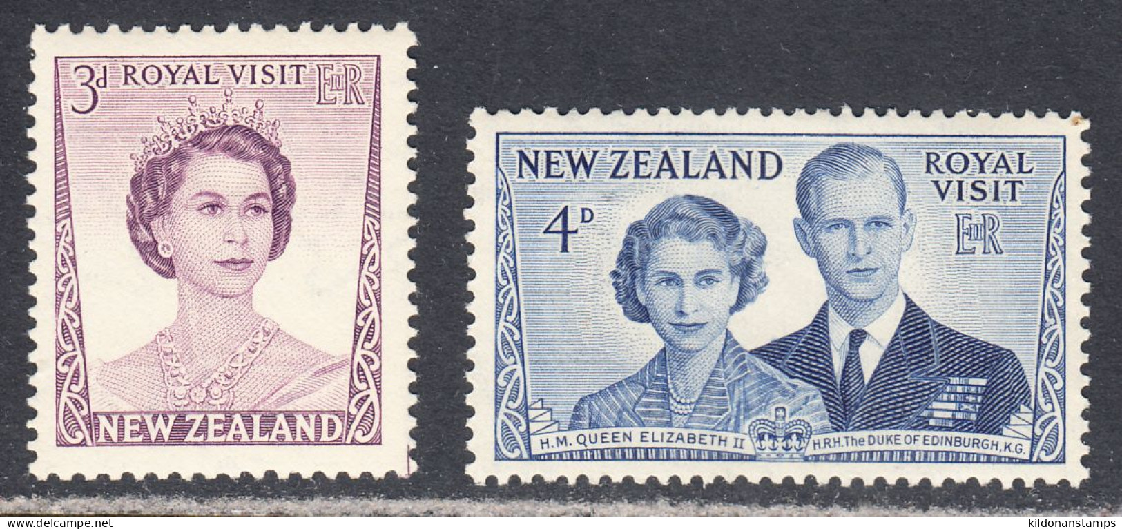 New Zealand 1958 Royal Visit, Mint Mounted, Sc# 285-286, SG , Mi - Unused Stamps