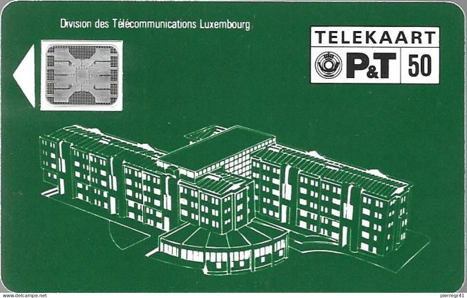 CARTE-PUCE-LUXEMBOURG-50U-X--SC5-Trou 6-11/1990- R°Vert-Mat-V° Pe 23841-Utilisé-TBE - Luxemburgo