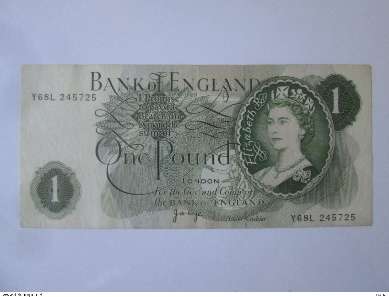 England 1 Pound 1970-1977 Sign.J.Page Banknote - 1 Pound