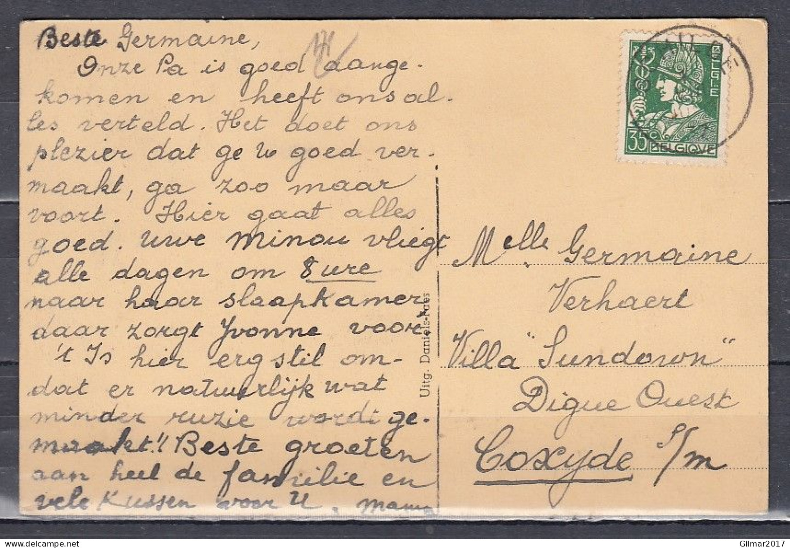 Postkaart Van Schilde Naar Koksijde - 1932 Ceres And Mercurius