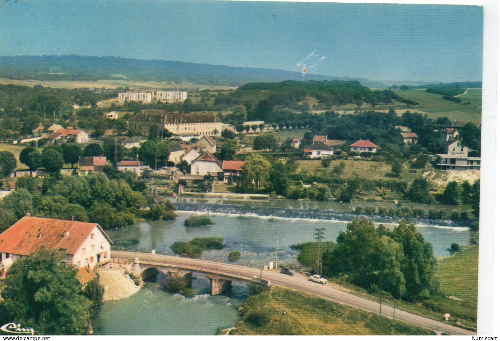 Marnay Belle Vue Aérienne Pont Barrage Sur L'Ognon Groupe Scolaire HLM - Marnay