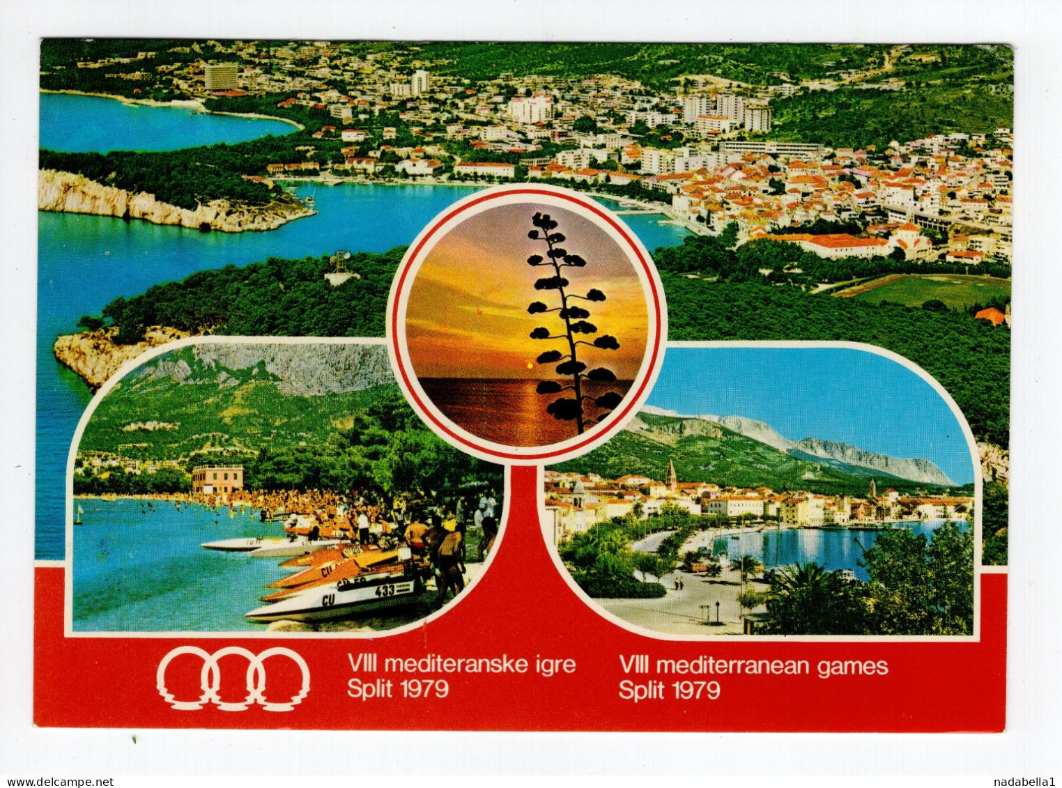 1979. YUGOSLAVIA,CROATIA,MAKARSKA,SPLIT 1979 MEDITERRANEAN GAMES,POSTCARD,USED TO BELGRADE - Yougoslavie