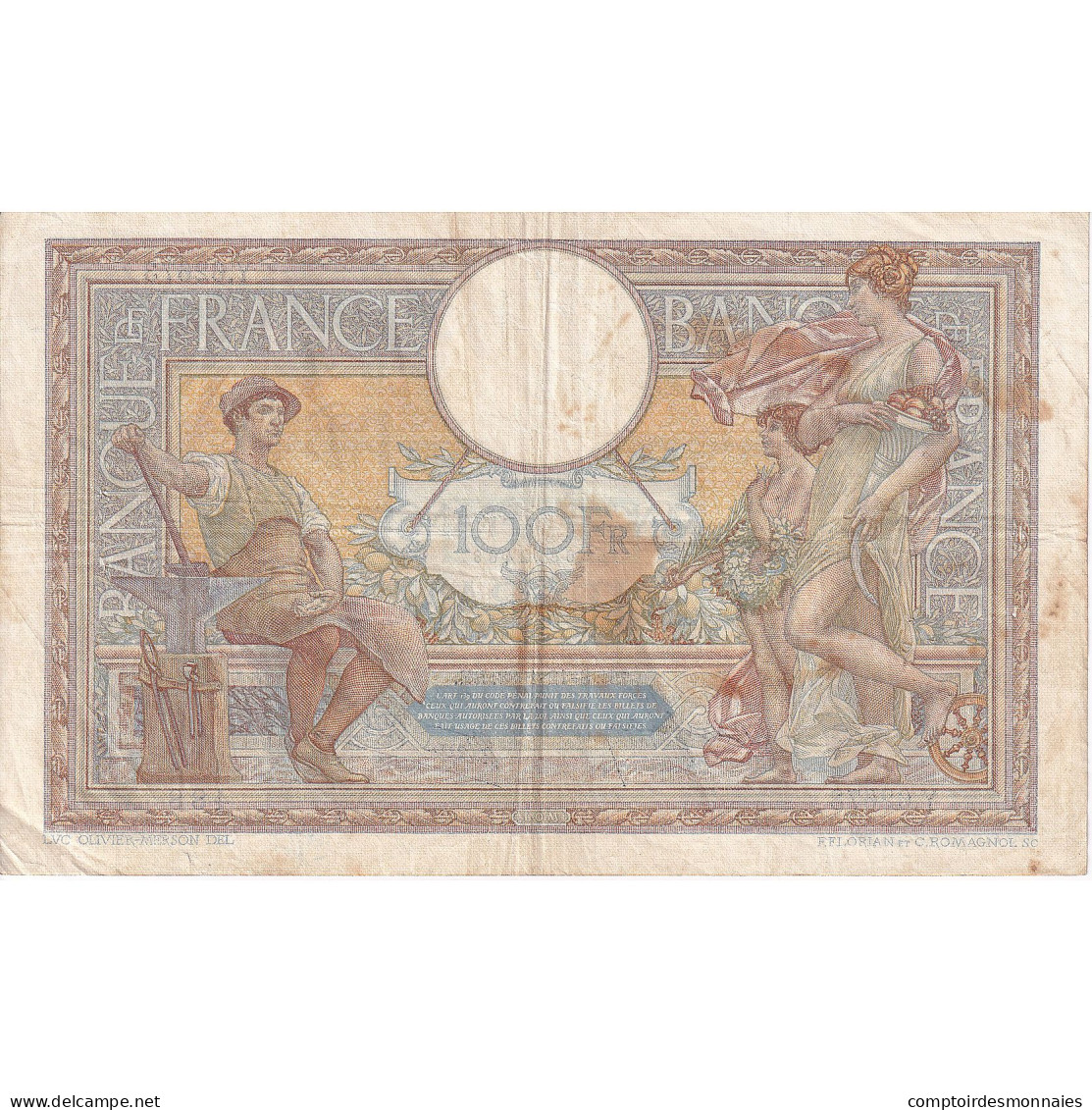 France, 100 Francs, Luc Olivier Merson, 1938, Y.62673, TB, Fayette:25.36, KM:86b - 100 F 1908-1939 ''Luc Olivier Merson''