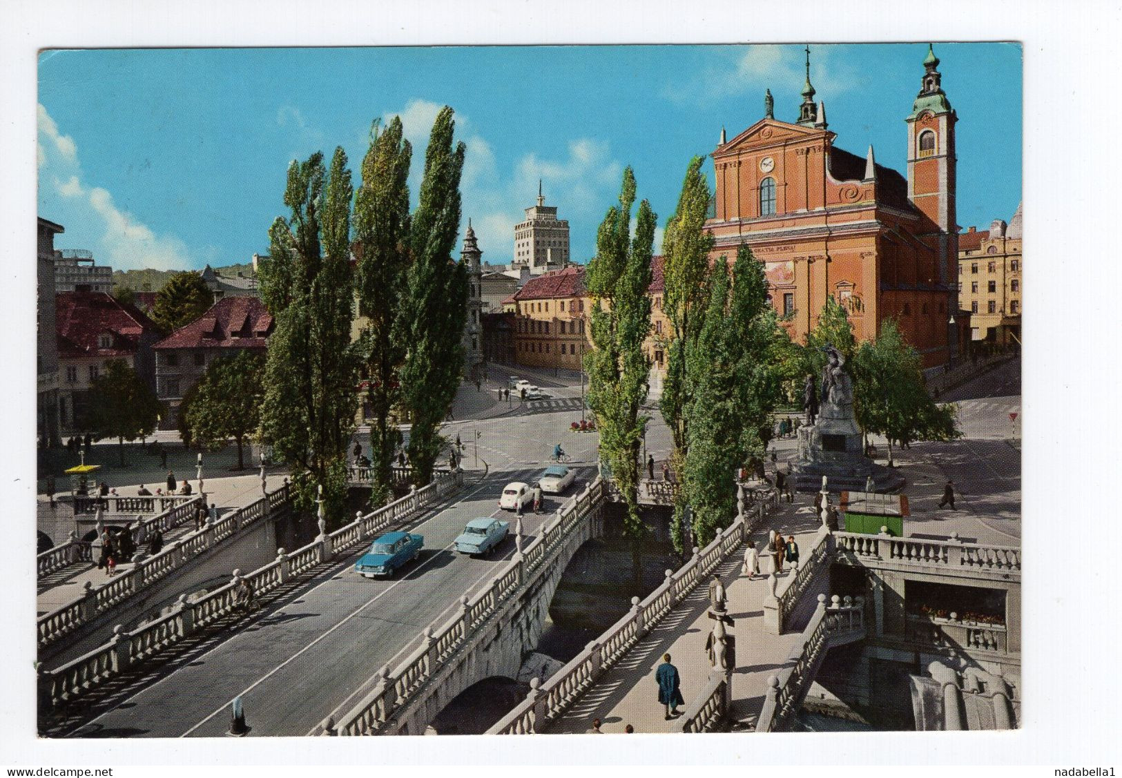 1965. YUGOSLAVIA,SLOVENIA,LJUBLJANA-SENTVID,THE THREE BRIDGES,TROMOSTOVJE,POSTCARD,USED TO BELGRADE - Yougoslavie