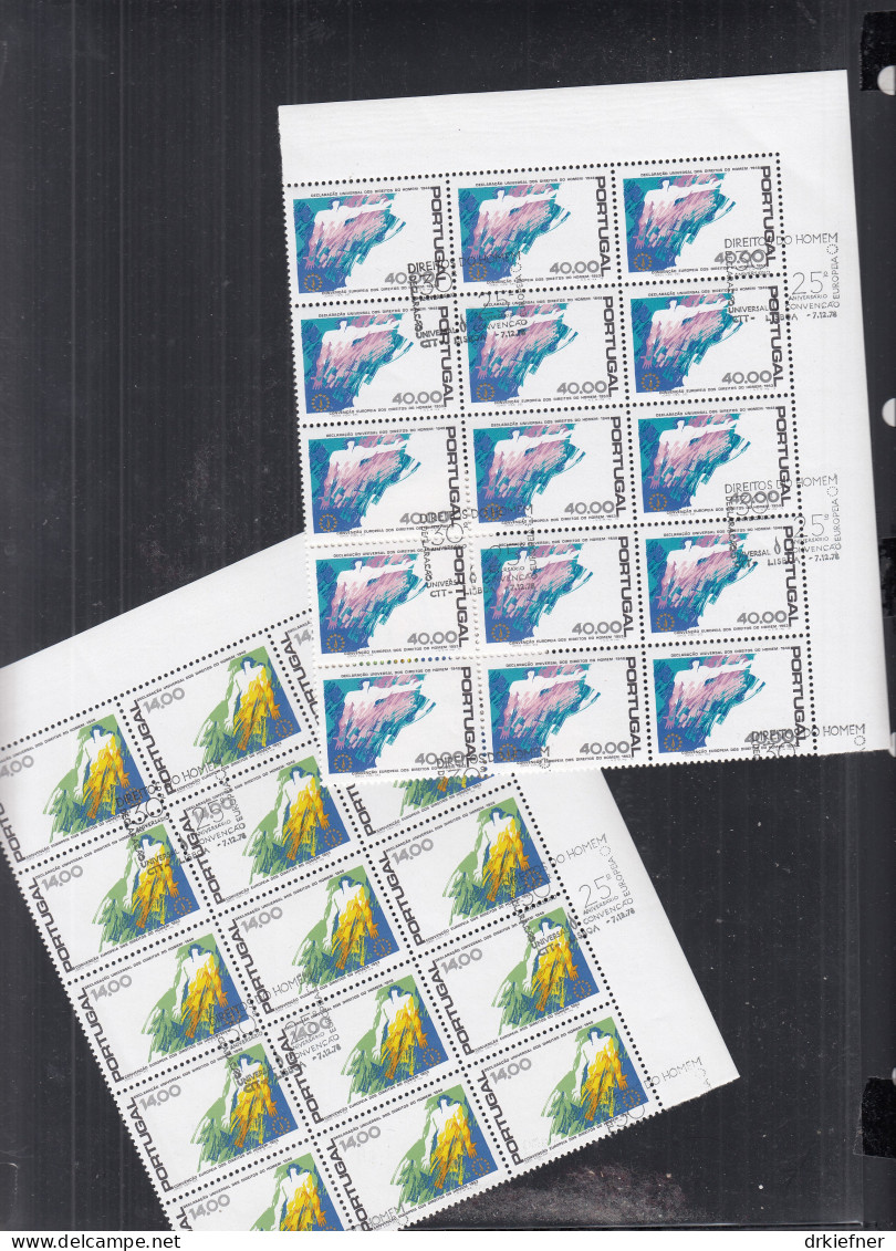 PORTUGAL  1422-1423, Teilbogen (3x5), Gestempelt, 30. Jahrestag Der Allgemeinen Erklärung Der Menschenrechte, 1978 - Used Stamps