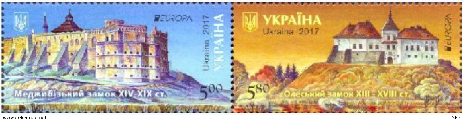 Ukraine 2017 Europa CEPT Castles And Fortresses Strip Of 2 Stamps Mint - 2017