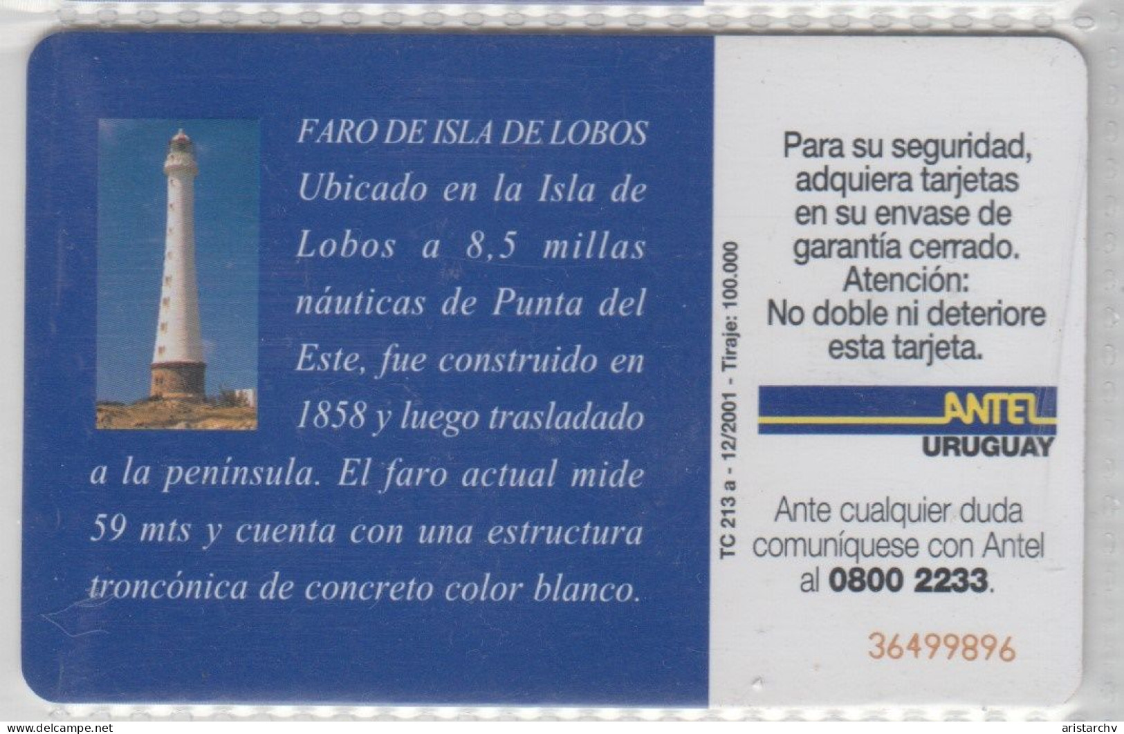 URUGUAY 2001 LIGHTHOUSE - Fari