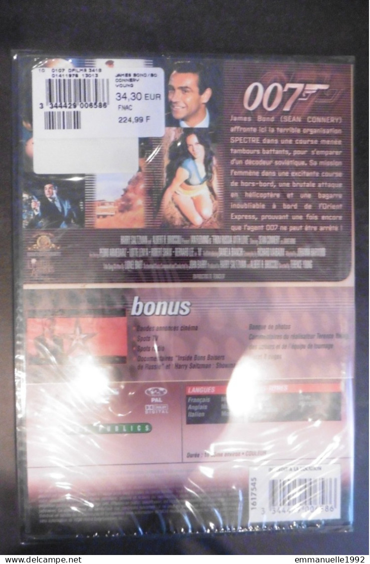 DVD Bons Baisers De Russie 1963 James Bond 007 Avec Sean Connery Daniela Bianchi - Edition Spéciale Avec Bonus - Drama