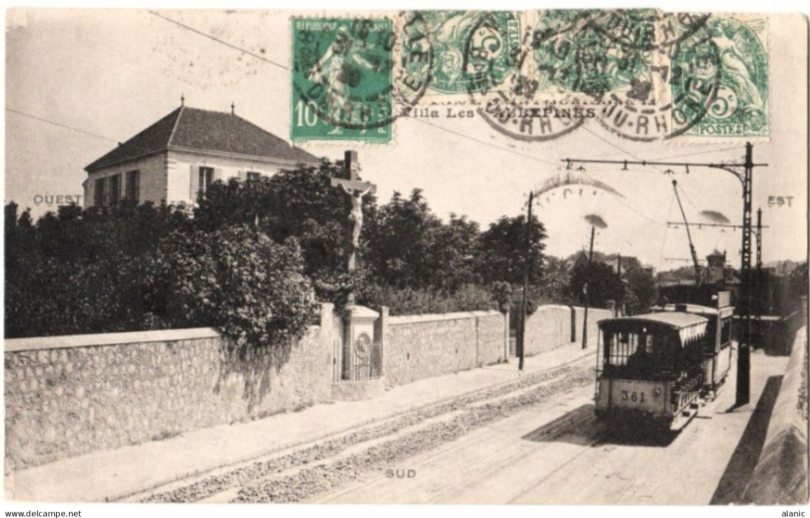 CPA-MARSEILLE ( 13 ) Saint - JULIEN - Villa Les AUBEPINES- Tramways-Circulée1928-BE- Peu Commune - Saint Barnabé, Saint Julien, Montolivet