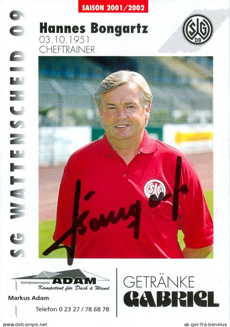 Autogramm AK Hannes Hans Bongartz SG Wattenscheid 09 01-02 Duisdorf FC Schalke 04 Duisburg Bochum Fußball - Autographes