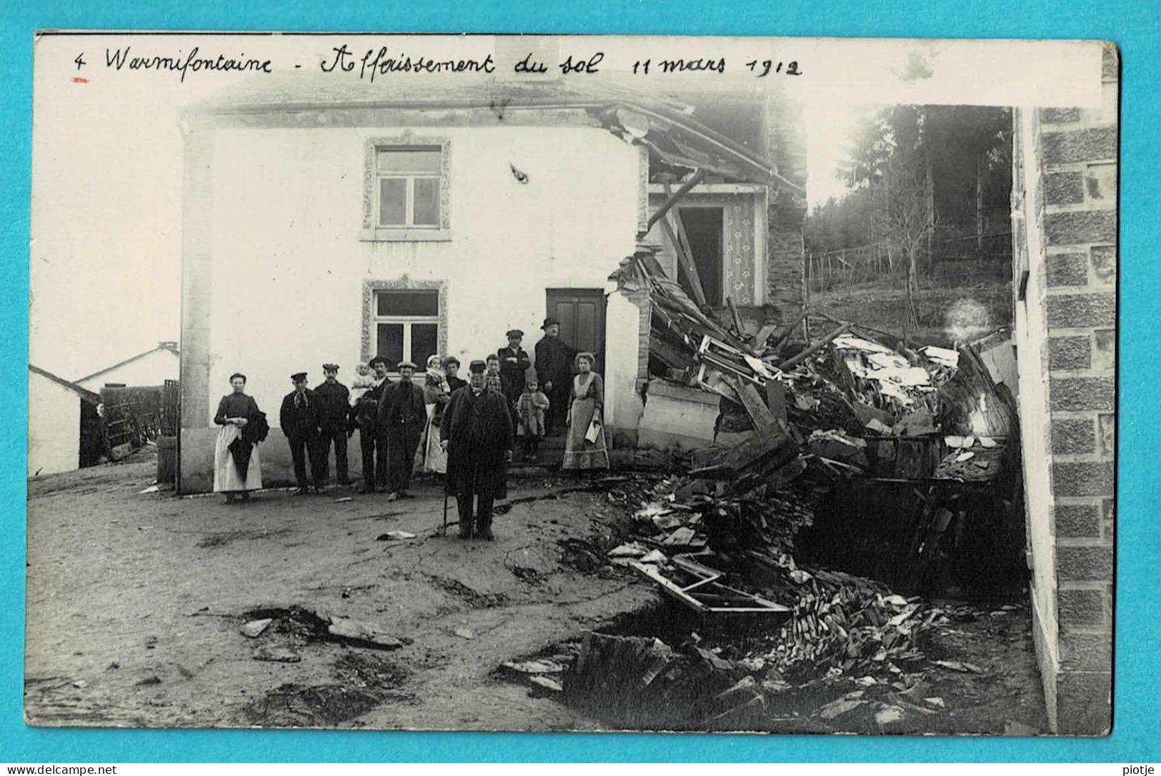 * Warmifontaine - Grapfontaine (Neufchateau - Luxembourg) * (Carte Photo) Affaissement Du Sol 11 Mars 1912, Animée - Neufchâteau
