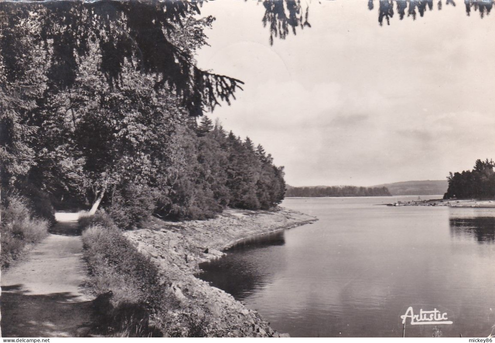 Près Montsauche --1955--Lac Des Settons --Chemin De Ronde Coté Nord --timbre...cachet  ANOST --71 - Montsauche Les Settons