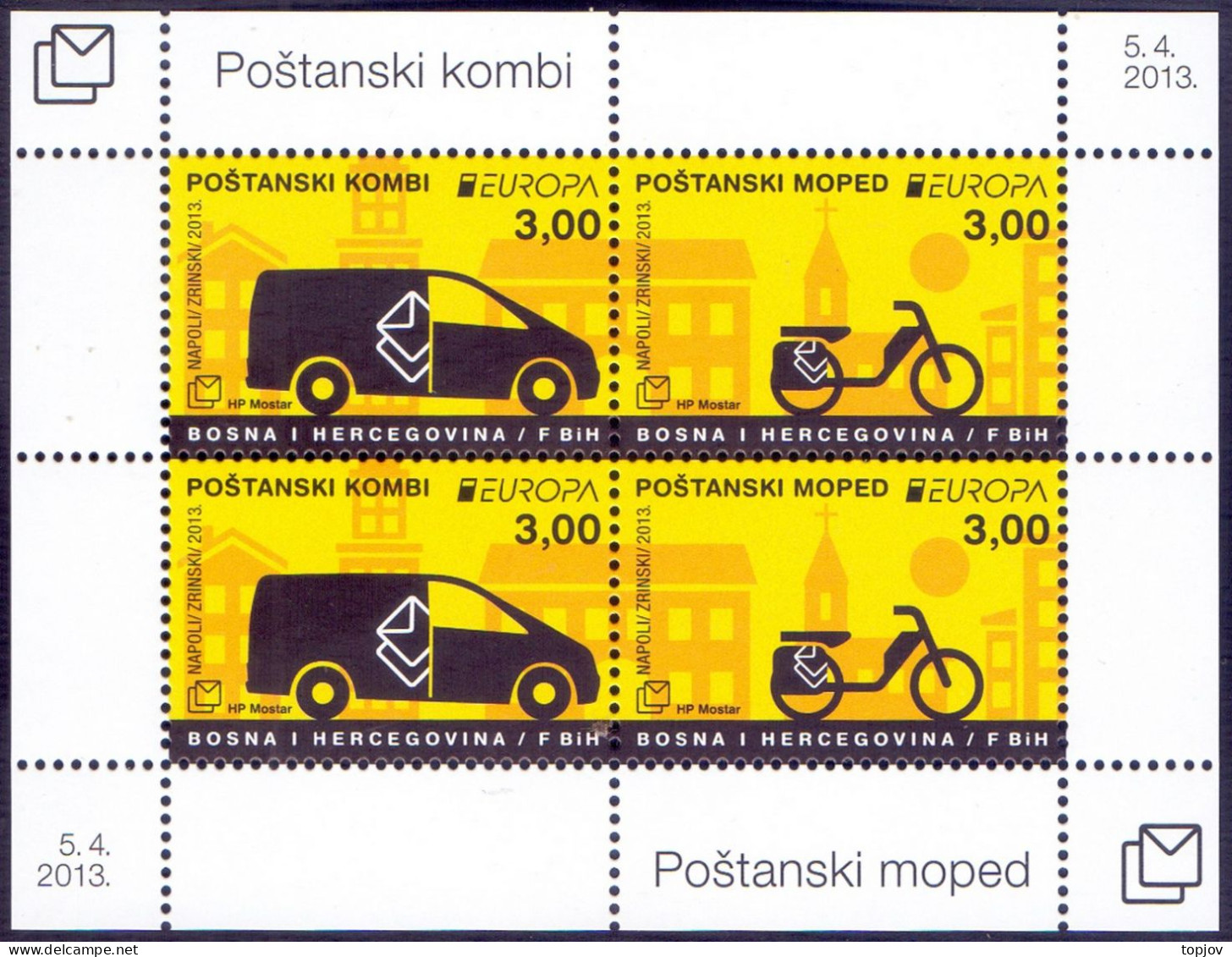 BOSNA & H. - CROAT POST MOSTAR - EUROPA CEPT - CARS  BIKE - **MNH - 2013 - 2013