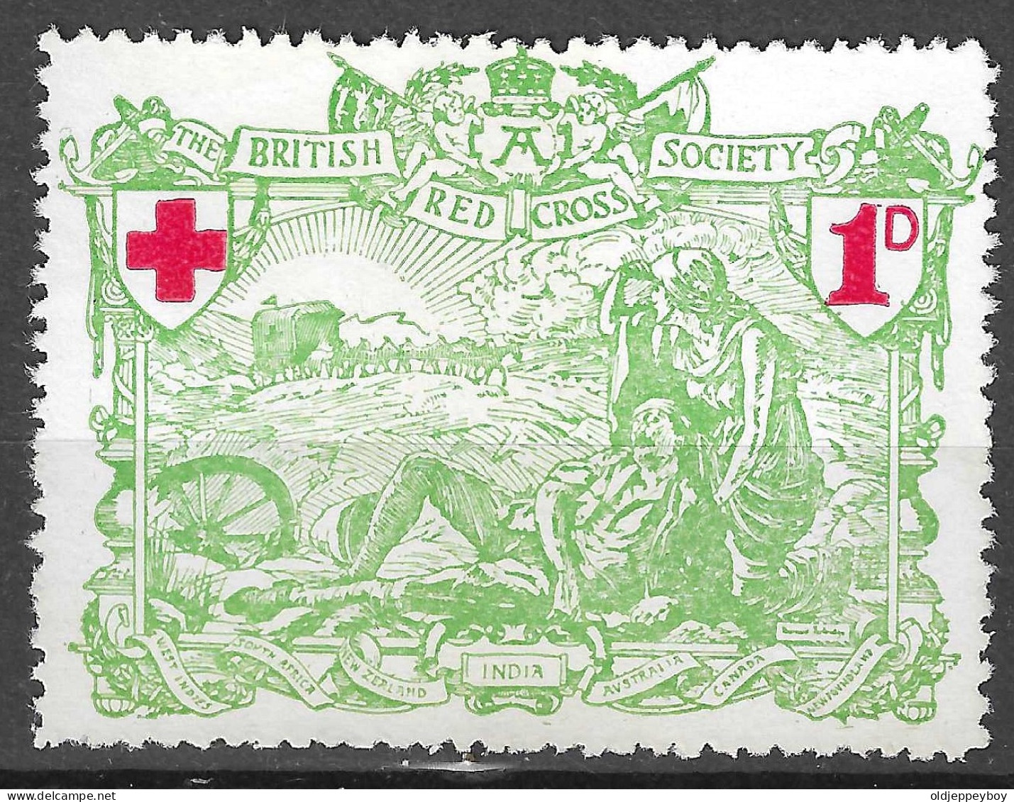 1914 - 1918 WW1 Angleterre GB Cinderella Vignette BRITISH RED CROSS SOCIETY INDIA CANADA NEWFOUNDLAND NEW ZEALAND S.A - Red Cross