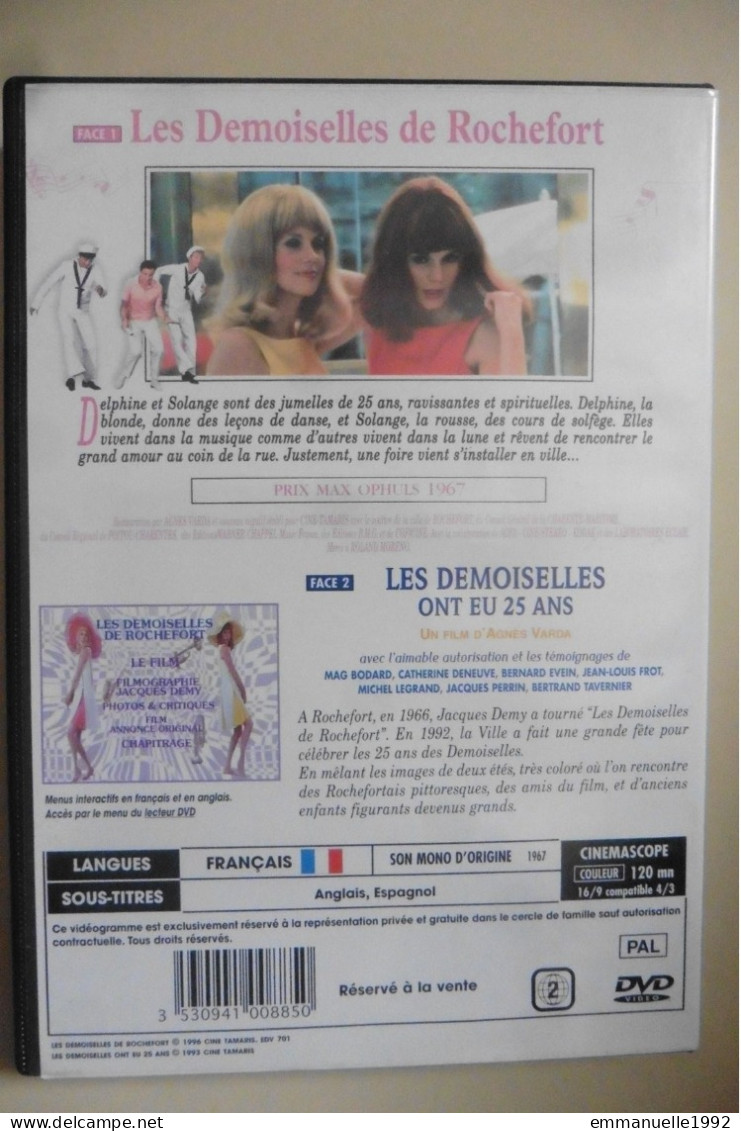DVD Les Demoiselles De Rochefort De Jacques Demy Avec Catherine Deneuve Françoise Dorléac + Film Agnès Varda - Comedias Musicales