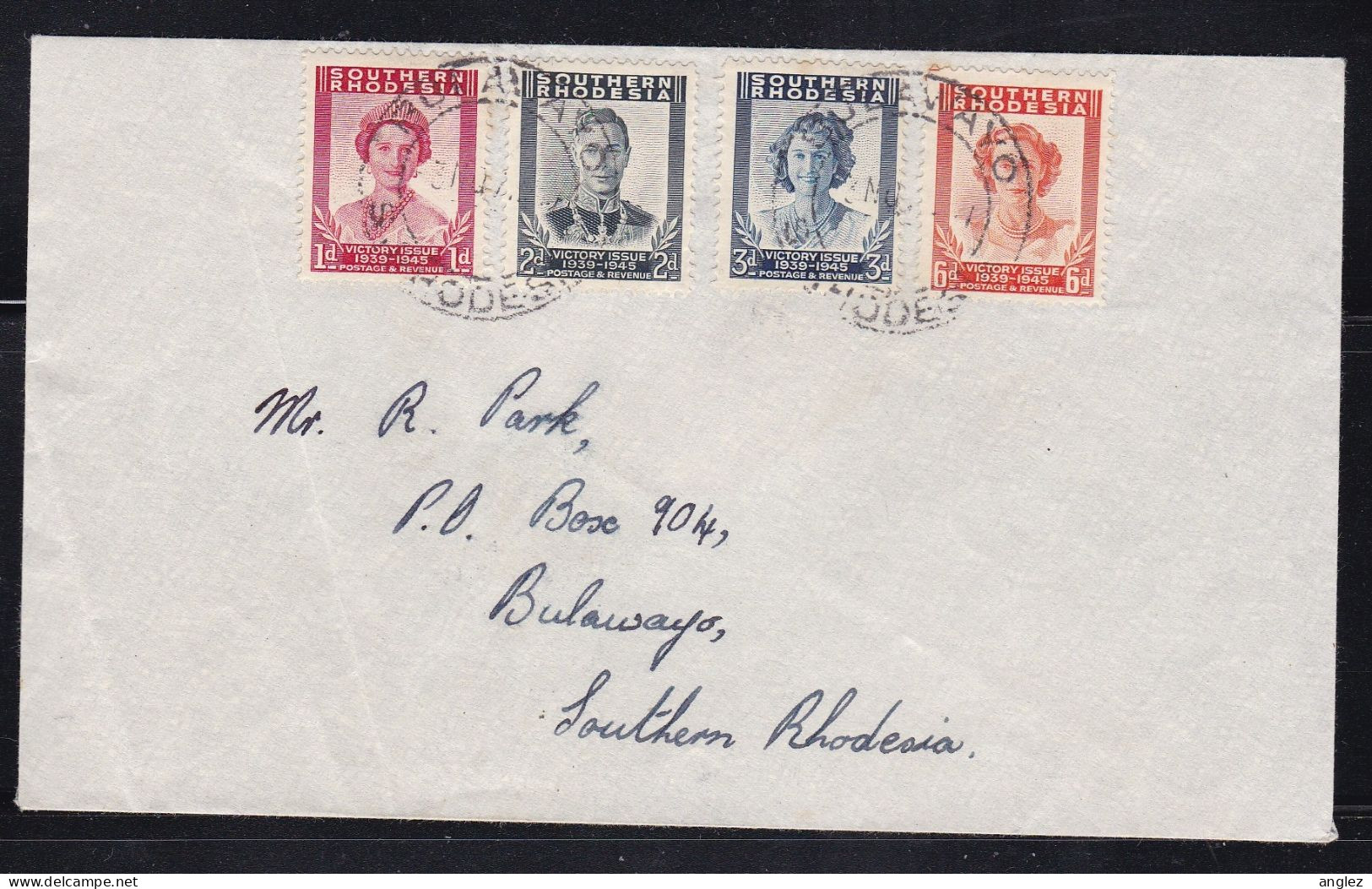 Southern Rhodesia - 1947 Victory Issue On Cover Bulawayo Local - Southern Rhodesia (...-1964)