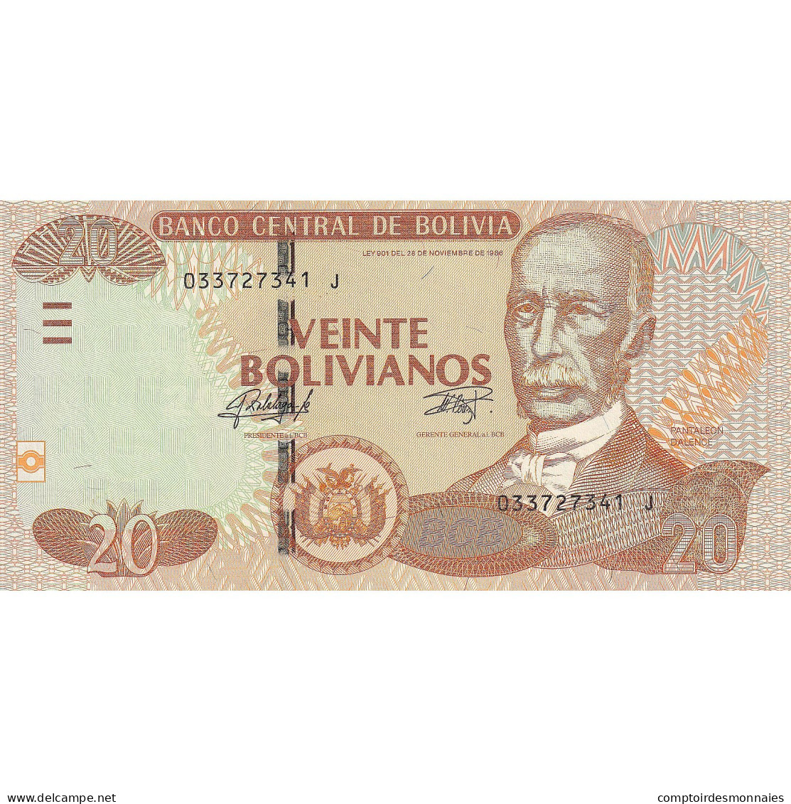 Bolivie, 20 Bolivianos, 1986, 1986-11-28, KM:205c, NEUF - Bolivie