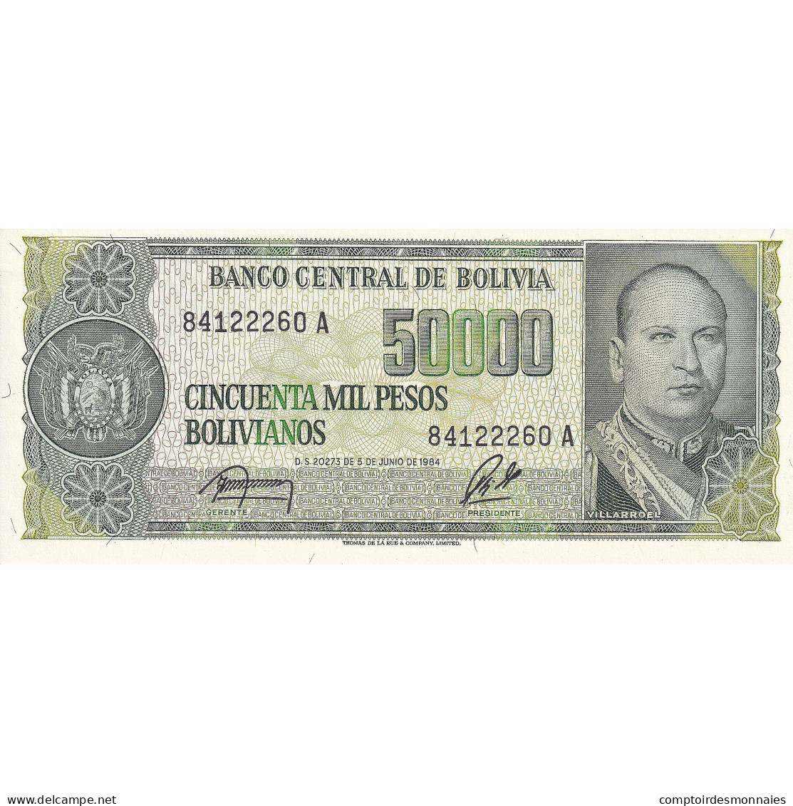 Bolivie, 50,000 Pesos Bolivianos, 1984-06-05, KM:170a, NEUF - Bolivië