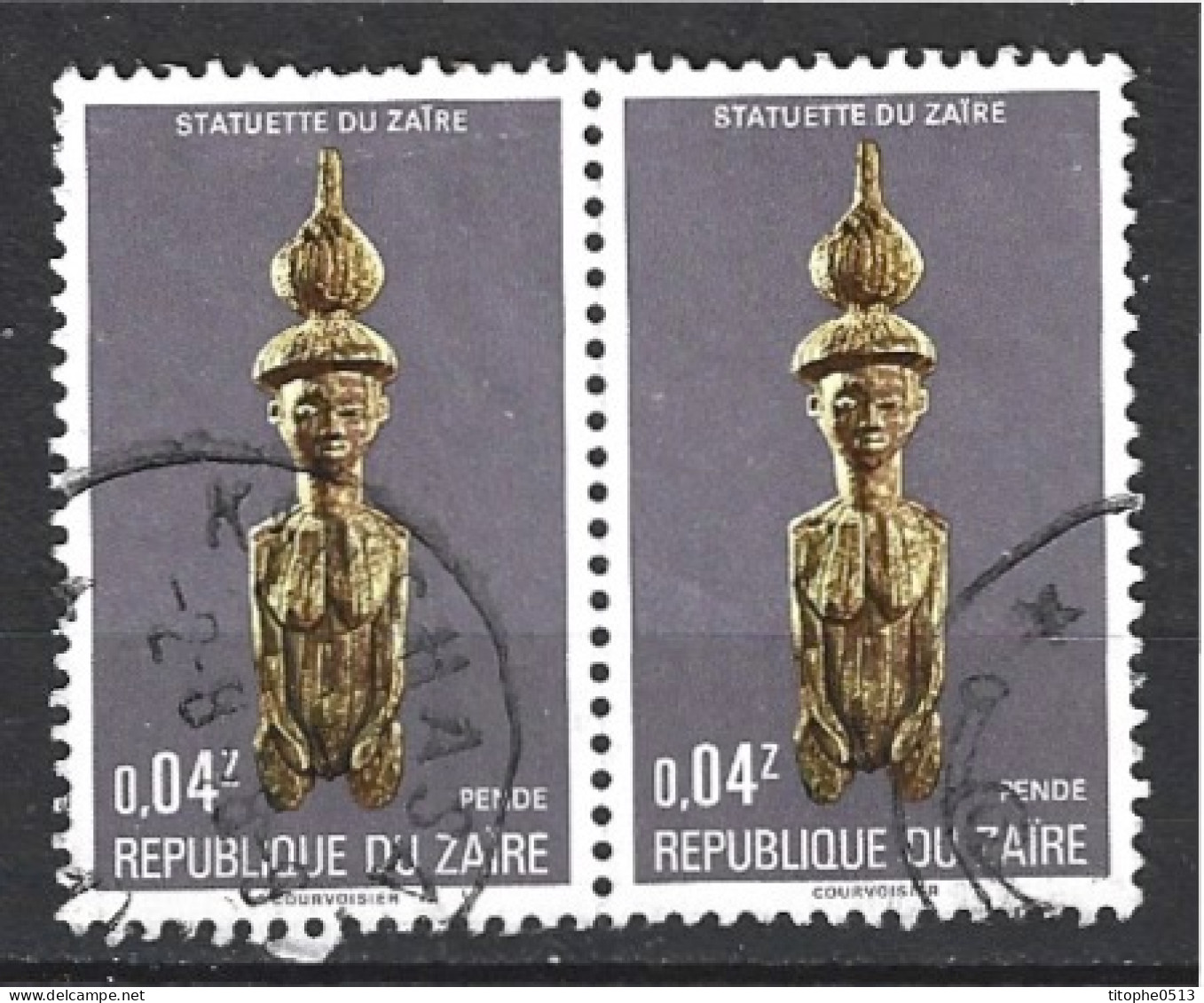 ZAÏRE. N°876 Oblitéré De 1977. Statuette. - Used Stamps