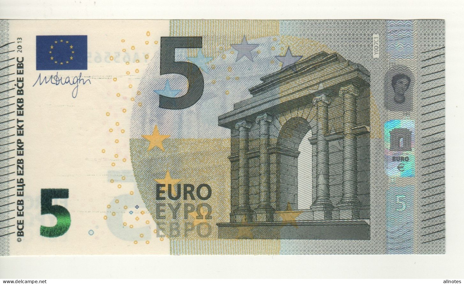 5 EURO  "Greece"     DRAGHI   Y 007 C1   YA6556597658  /  FDS - UNC - 5 Euro