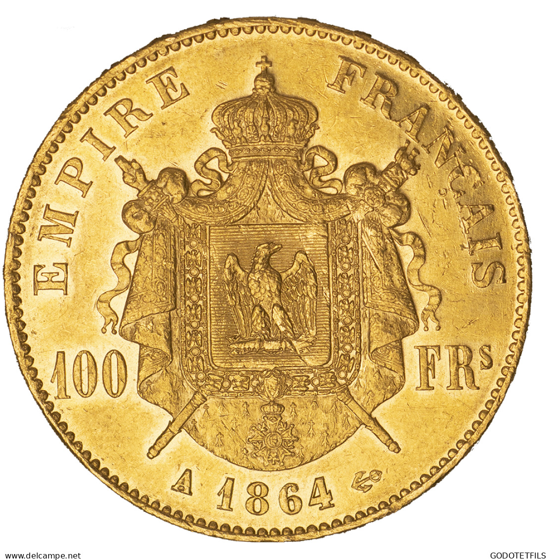 Second-Empire- 100 Francs Napoléon III Tête Laurée 1864 Paris - 100 Francs (goud)