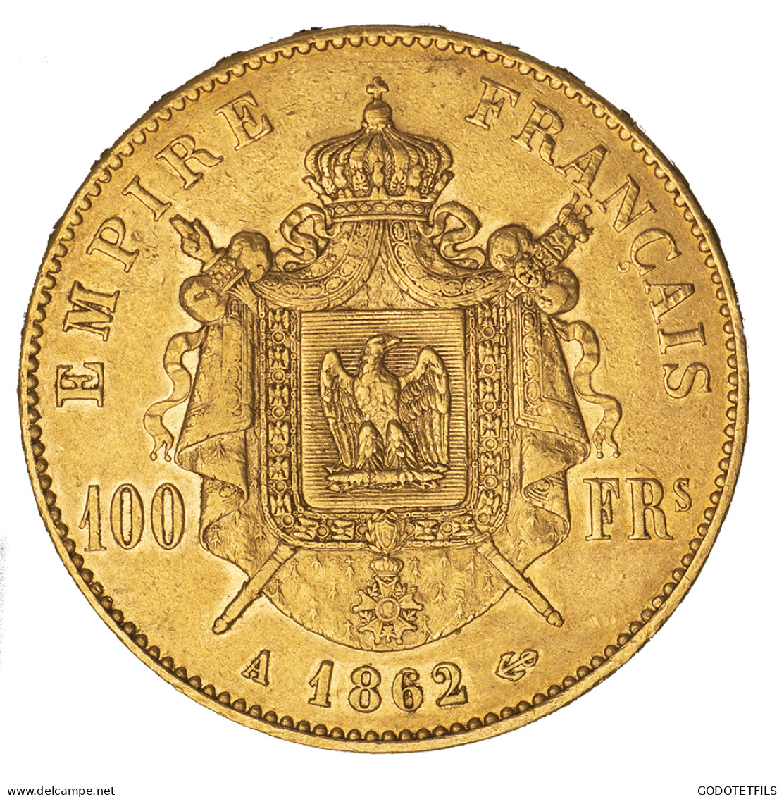 Second-Empire- 100 Francs Napoléon III Tête Laurée 1862 Paris - 100 Francs-or