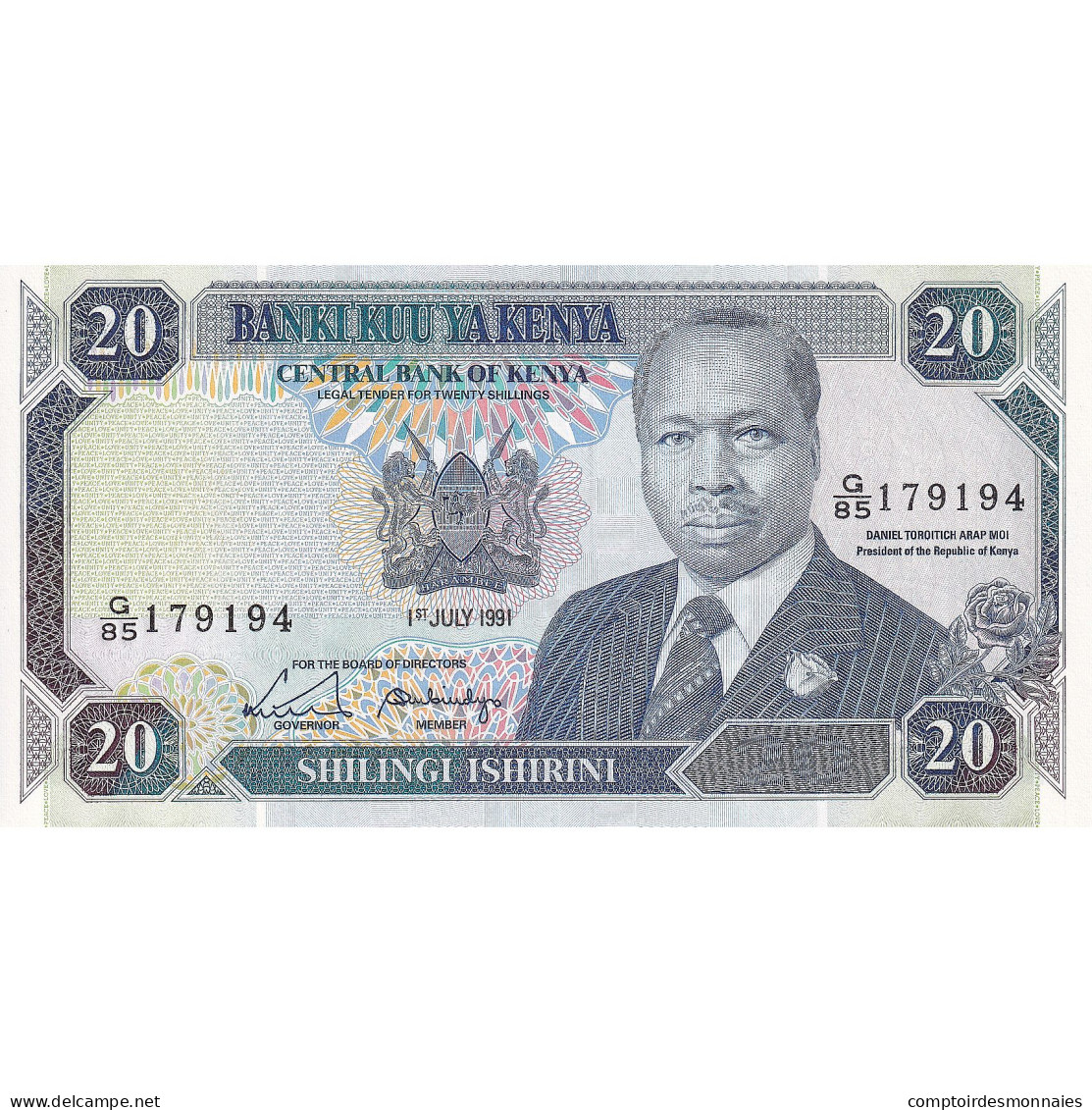 Kenya, 20 Shillings, 1991, 1991-07-01, KM:25d, NEUF - Kenia