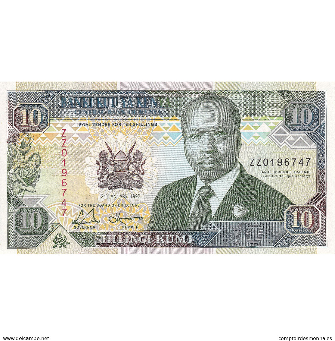 Kenya, 10 Shillings, 1992, 1992-01-02, KM:24d, NEUF - Kenia