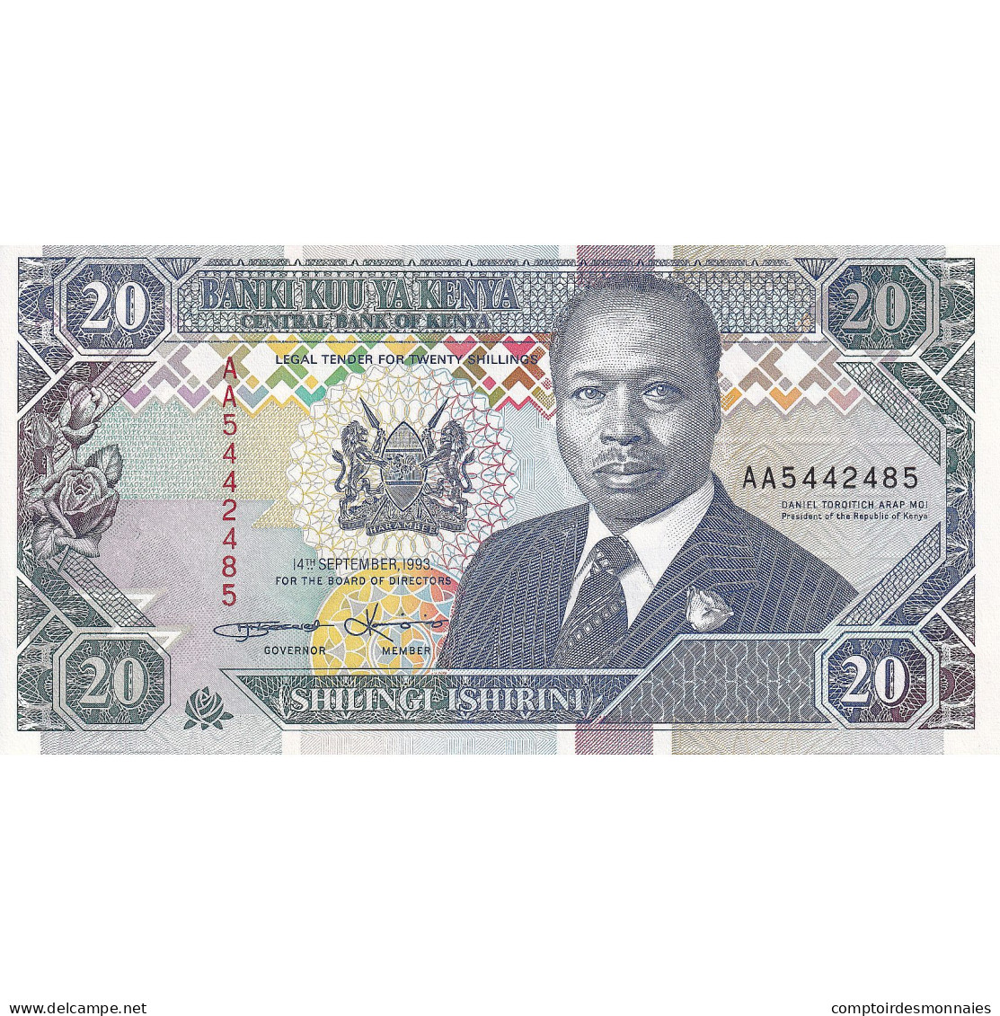 Kenya, 20 Shillings, 1993-09-14, KM:31a, NEUF - Kenia