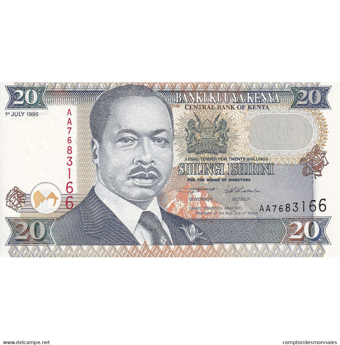 Kenya, 20 Shillings, 1995-07-01, KM:32, NEUF - Kenia