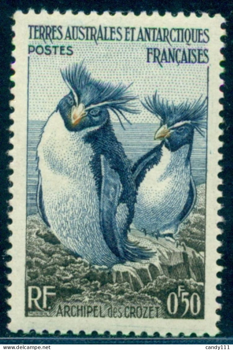 1956 Birds,The Southern Rockhopper Penguin,TAAF,Mi.2,MNH - Penguins