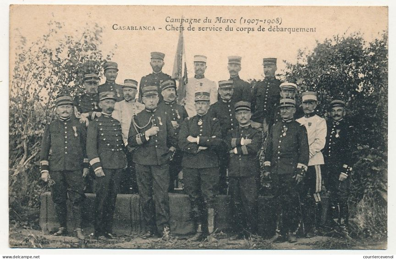 CPA - CASABLANCA (MAROC) - Chefs De Service Du Corps De Débarquement - Campagne Du Maroc 1907/1908 - Casablanca