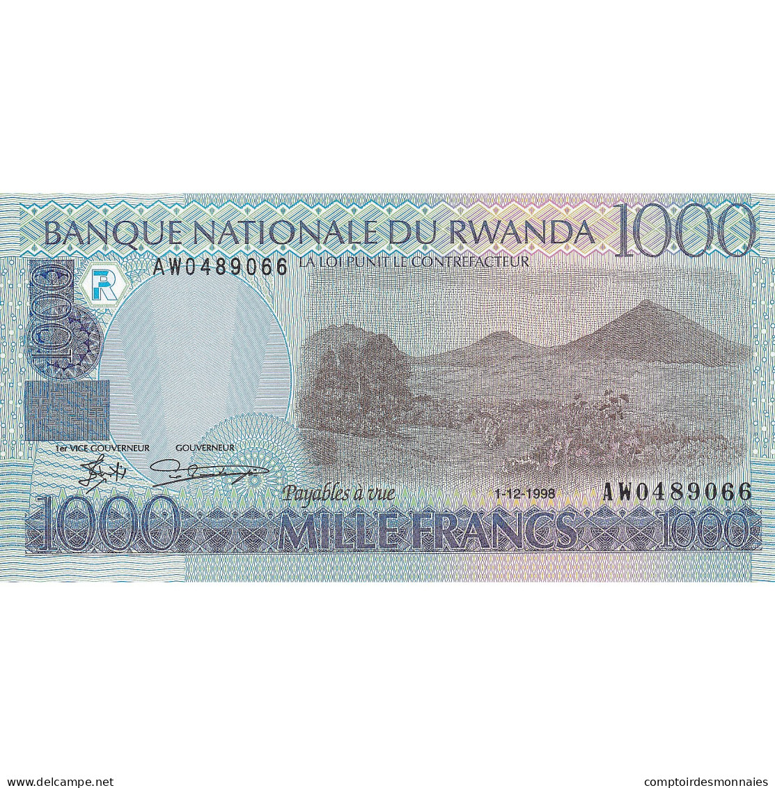 Rwanda, 1000 Francs, 1998, 1998-12-01, KM:27A, NEUF - Ruanda