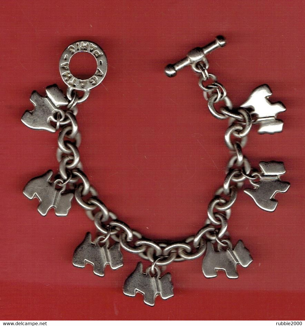 BRACELET AGATHA PARIS AVEC CHIEN SCOTTISH EN METAL ARGENTE - Pulseras